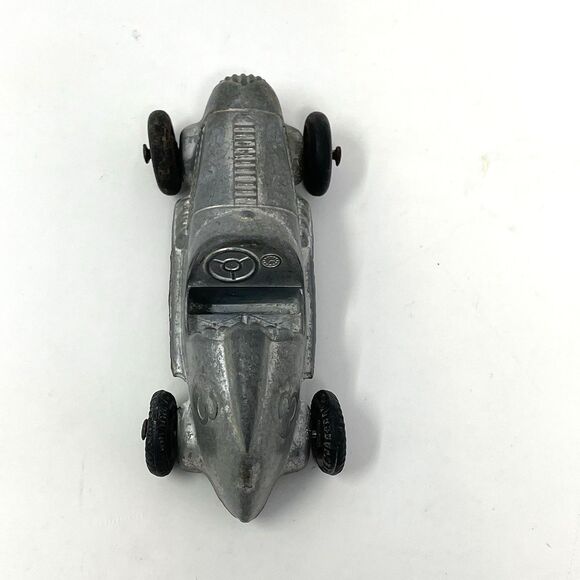Vintage Tootsie Toy Race Car Number 3 Silver Metal Made in USA Collectible - Picture 5 of 8